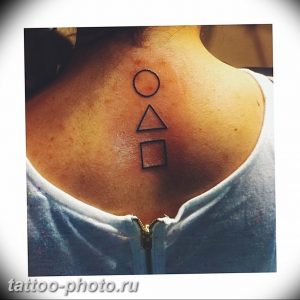 фото тату треугольник с кругом 11.12.2018 №031 - triangle with - tattoo-photo.ru